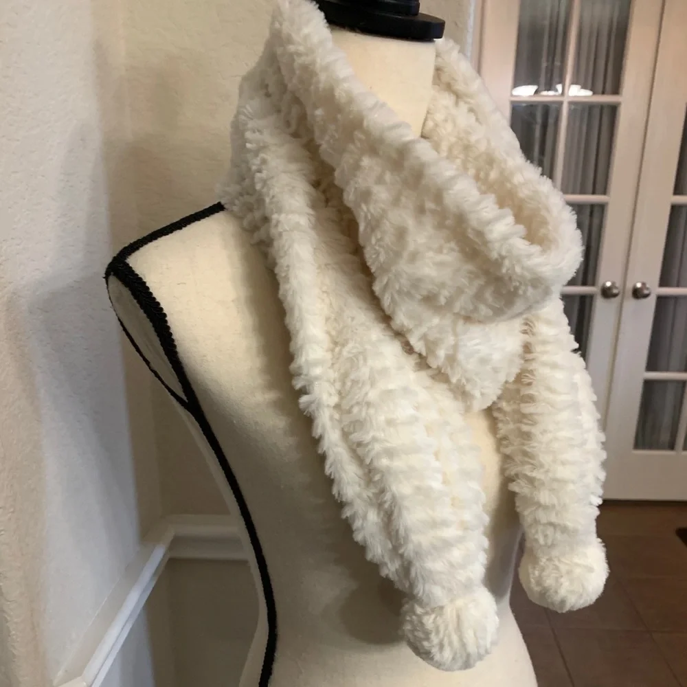 Posh Plush off white super soft cozy scarf